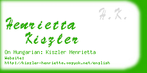 henrietta kiszler business card